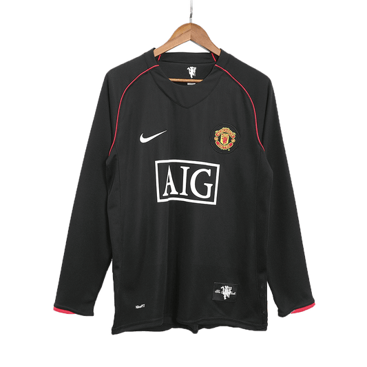 Retro 2007/08 Manchester United Uitshirt Lange Mouwen