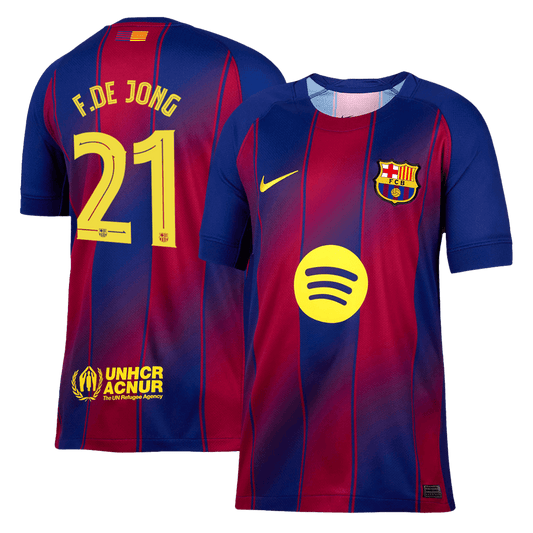 F.DE JONG #21 Barcelona Thuisshirt 2025/26 - UCL