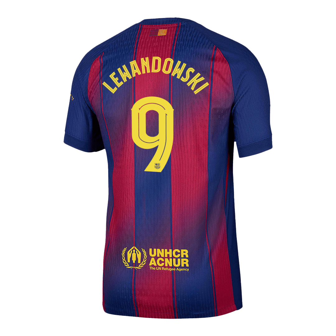 LEWANDOWSKI #9 Barcelona Thuisshirt 2025/26 Spelersversie - UCL