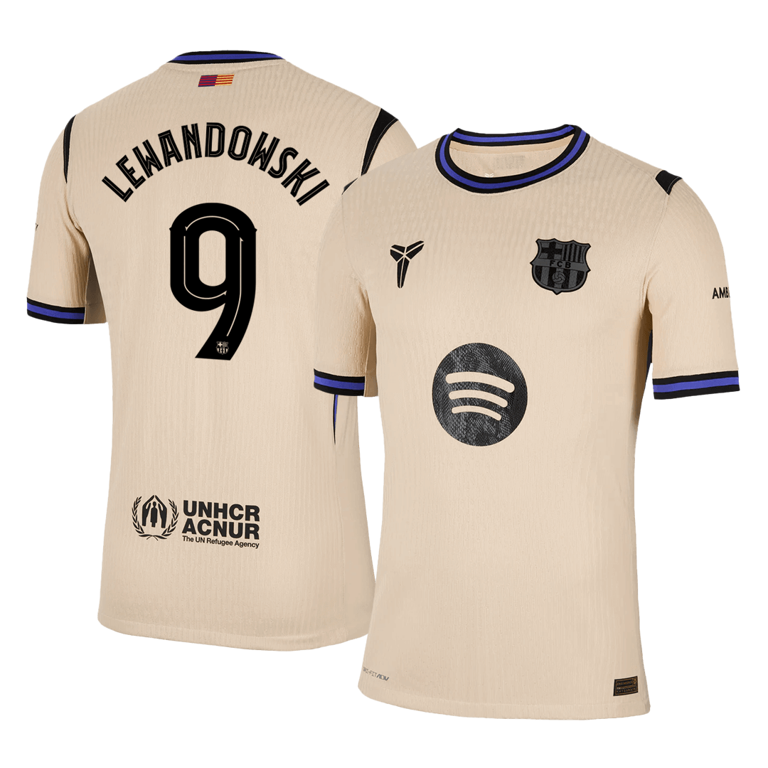 LEWANDOWSKI #9 Barcelona Uitshirt 2025/26 Spelersversie - UCL