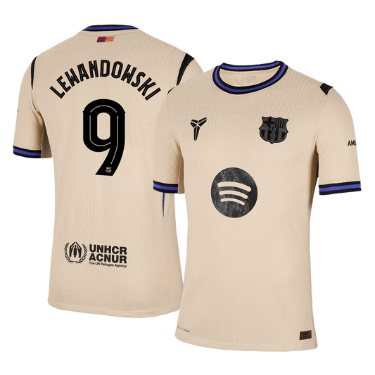 LEWANDOWSKI #9 Barcelona Uitshirt 2025/26 Spelersversie - UCL
