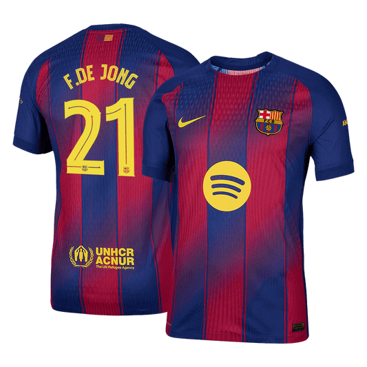 F.DE JONG #21 Barcelona Thuisshirt 2025/26 Spelersversie - UCL