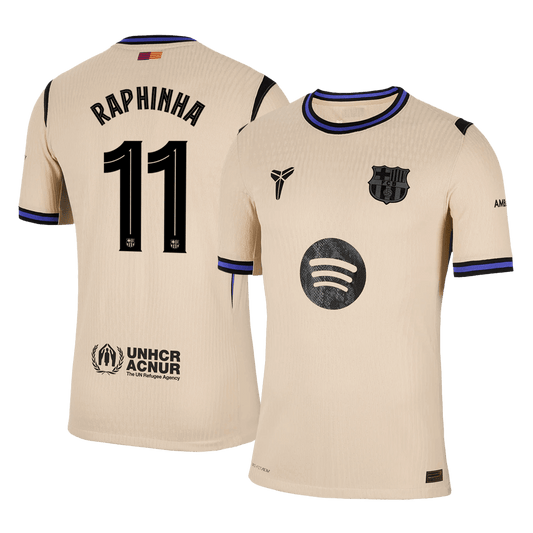RAPHINHA #11 Barcelona Uitshirt 2025/26 Spelersversie - UCL