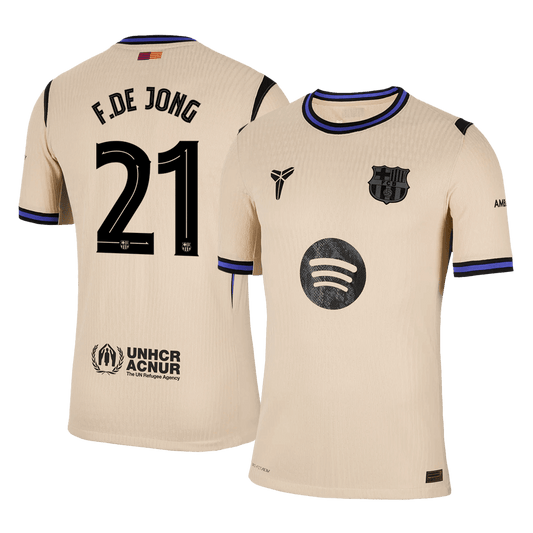 F.DE JONG #21 Barcelona Uitshirt 2025/26 Spelersversie - UCL