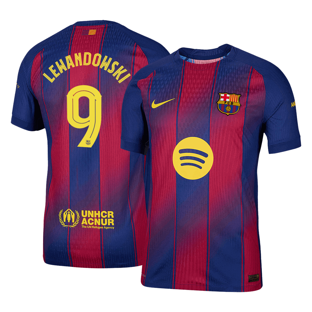 LEWANDOWSKI #9 Barcelona Thuisshirt 2025/26 Spelersversie - UCL