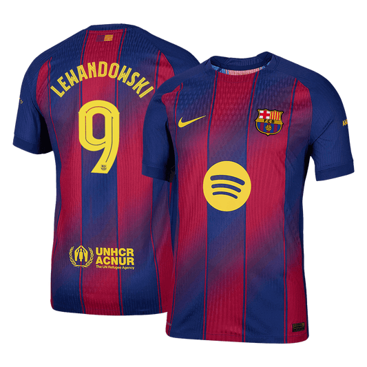 LEWANDOWSKI #9 Barcelona Thuisshirt 2025/26 Spelersversie - UCL