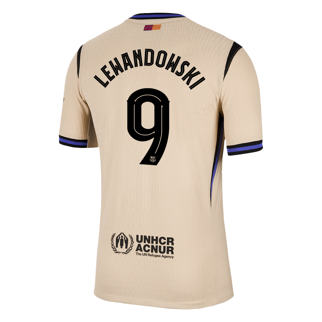 LEWANDOWSKI #9 Barcelona Uitshirt 2025/26 Spelersversie - UCL