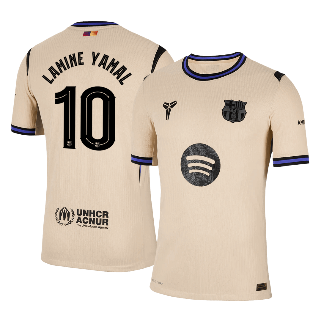LAMINE YAMAL #10 Barcelona Uitshirt 2025/26 Spelersversie - UCL