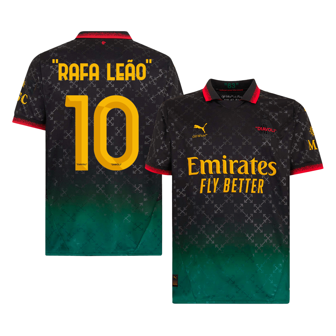 "RAFA LEÃO" #10 AC Milan Vierde Shirt 2024/25 Zwart