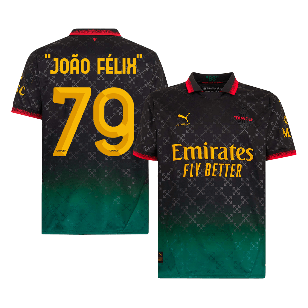 "JOÃO FÉLIX" #79 AC Milan Vierde Shirt 2024/25 Zwart
