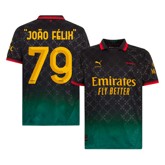 "JOÃO FÉLIX" #79 AC Milan Vierde Shirt 2024/25 Zwart