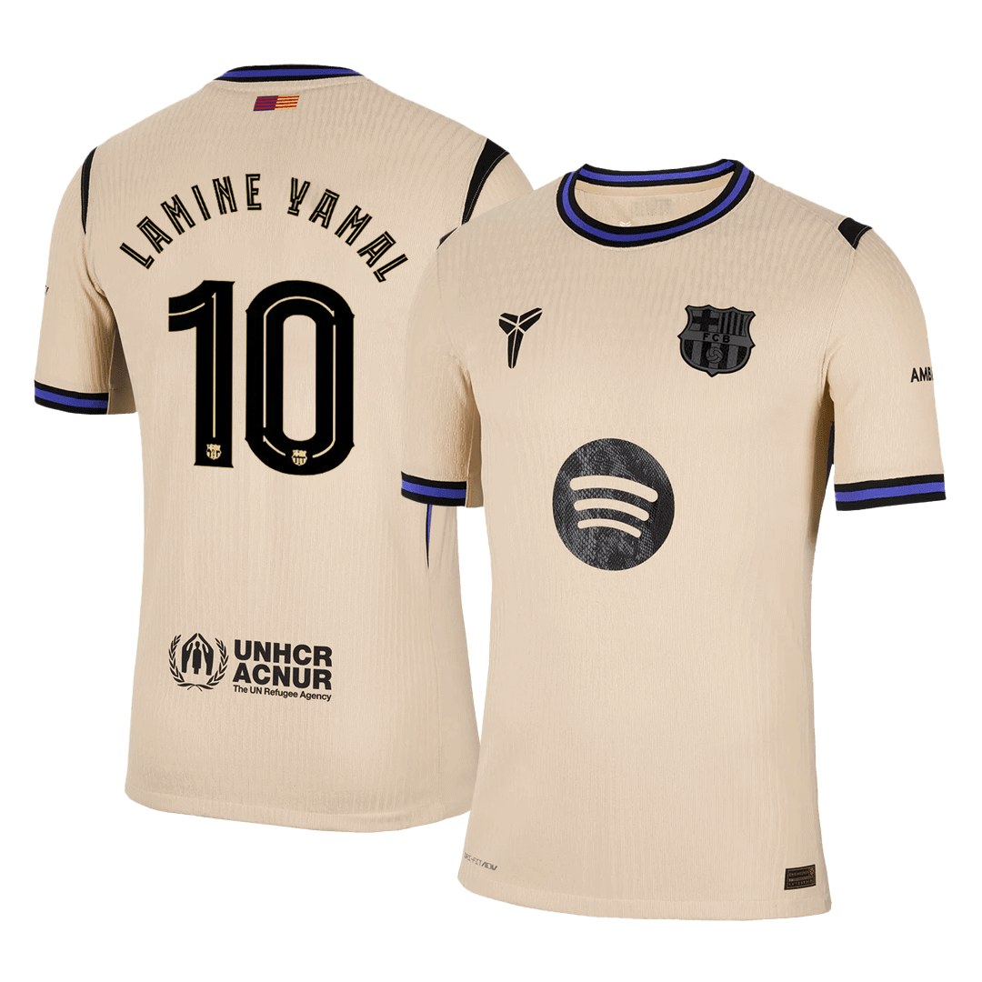 LAMINE YAMAL #10 Barcelona Uitshirt 2025/26 Spelersversie - UCL