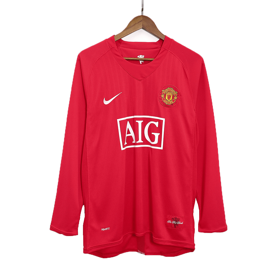 SCHOLES #18 Retro 2007/08 Manchester United Thuisshirt Lange Mouwen