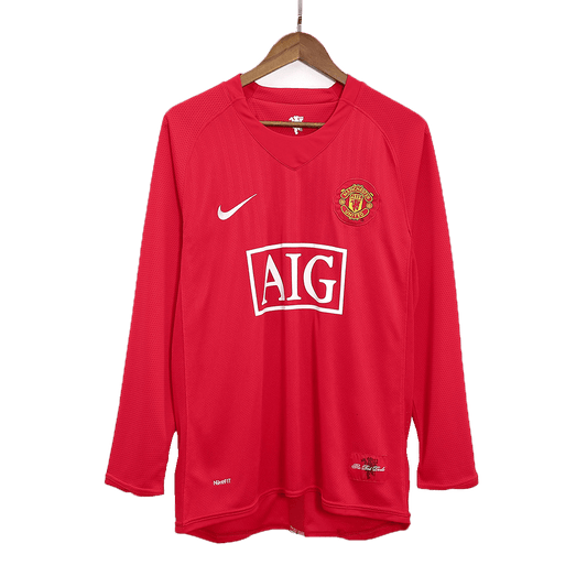 Retro 2007/08 Manchester United Thuisshirt Lange Mouwen