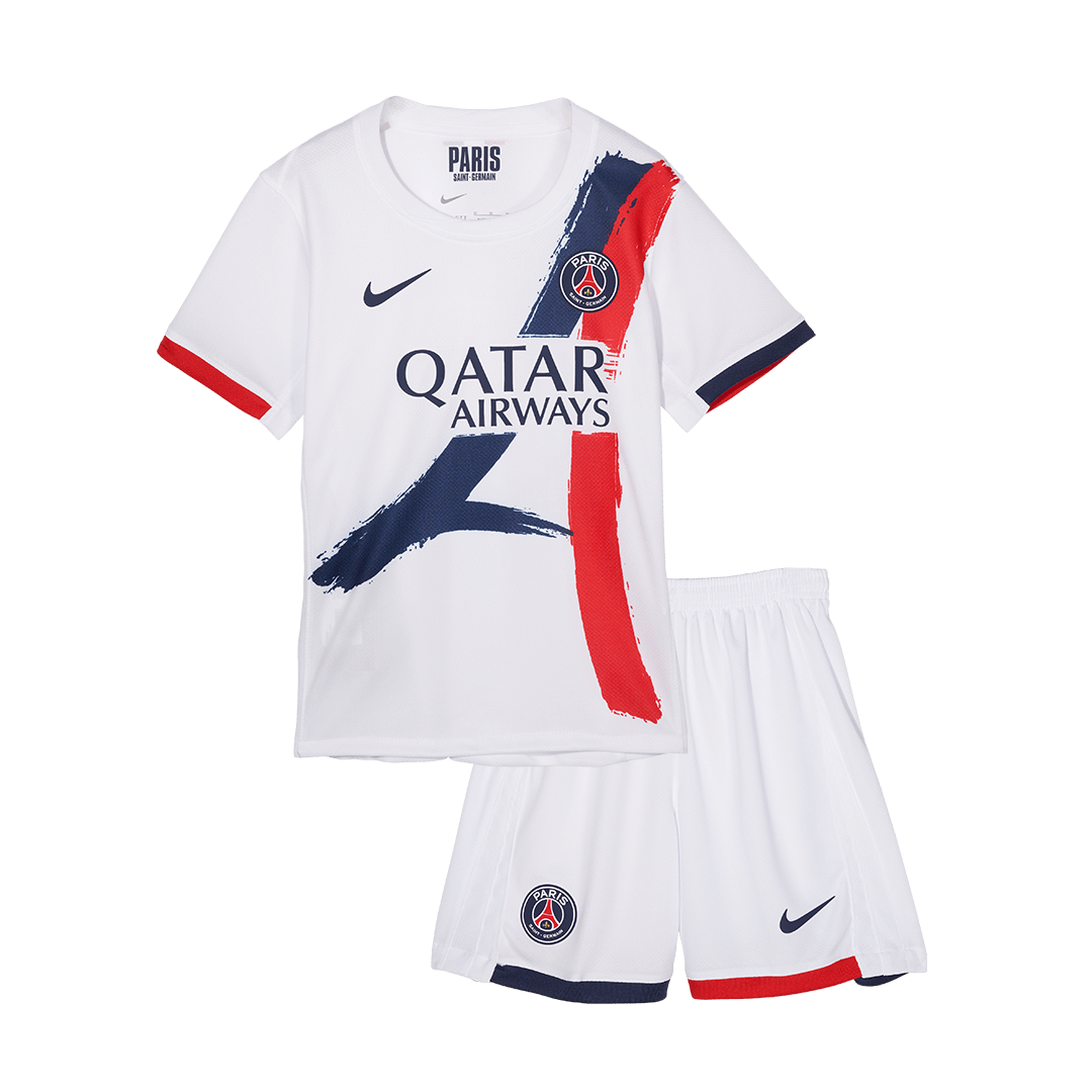 Kid's PSG uit-tenue (shirt + broek) 2024/25