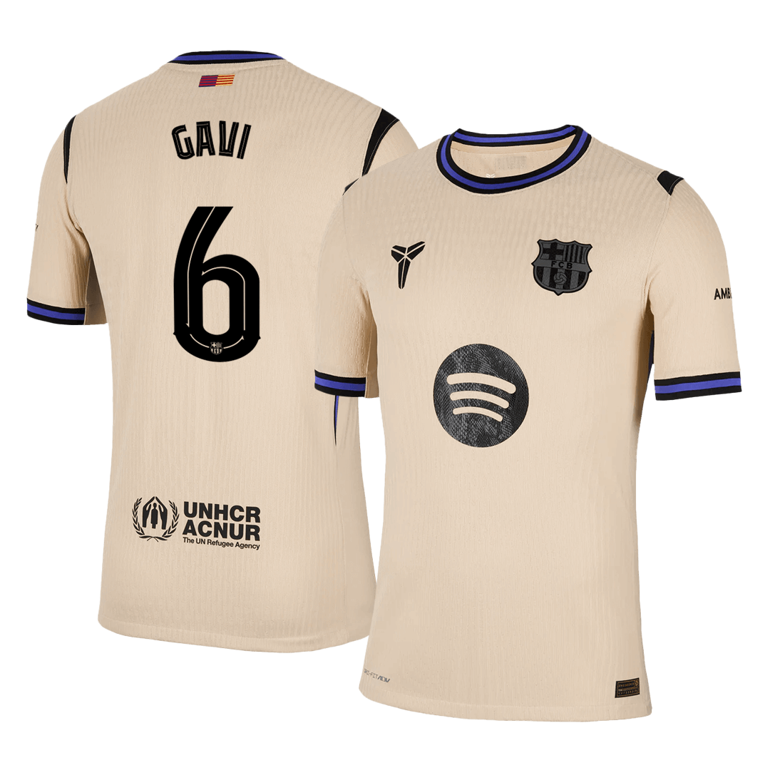 GAVI #6 Barcelona Uitshirt 2025/26 Spelersversie - UCL