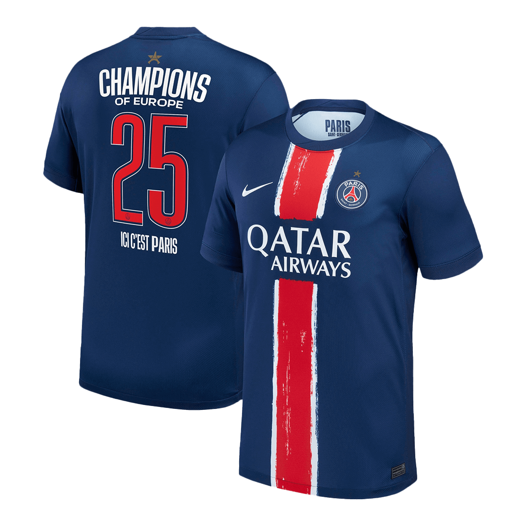 CHAMPIONS #25 PSG Thuisshirt 2024/25 - CHAMPIONS OF EUROPE