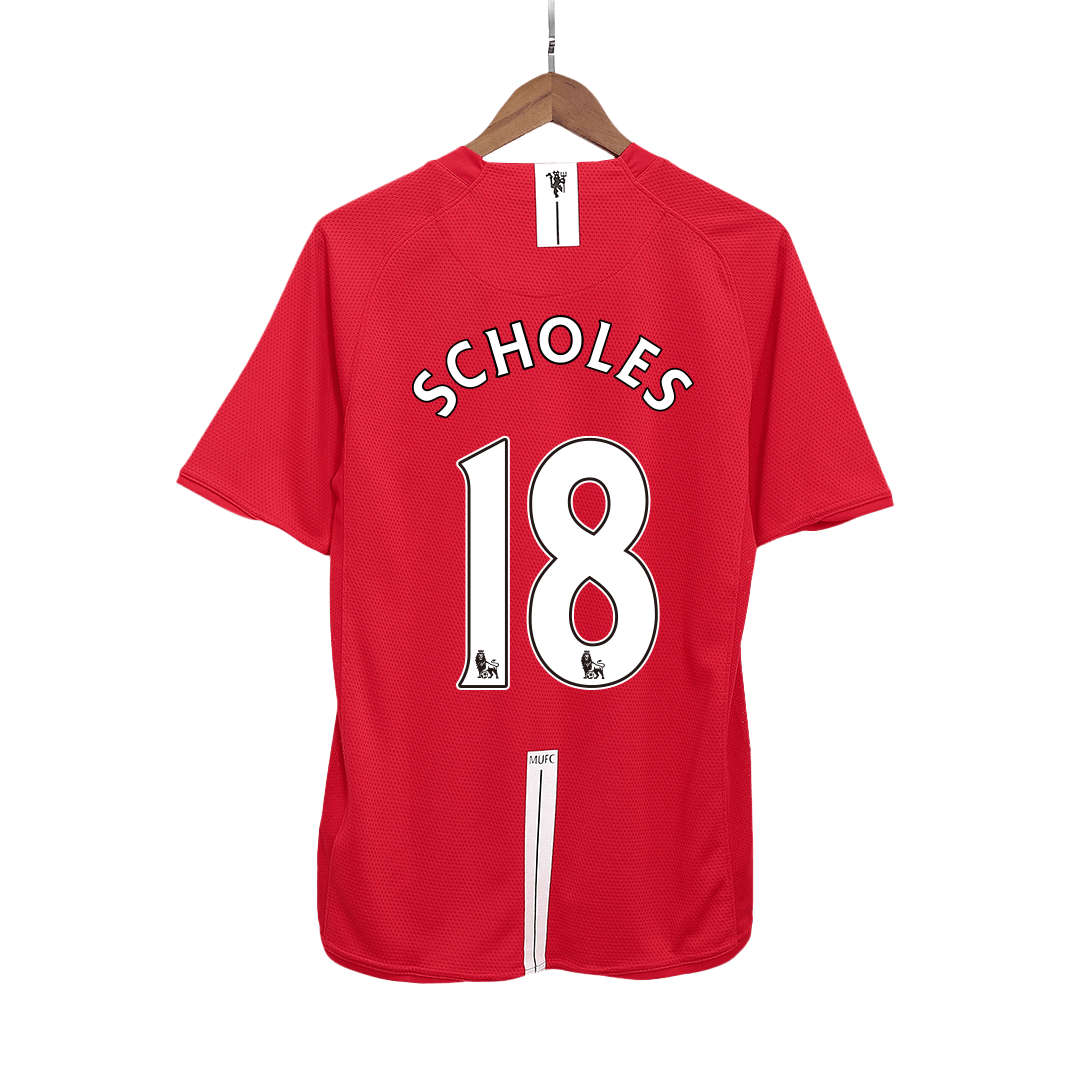 SCHOLES #18 Retro 2007/08 Manchester United Thuisshirt