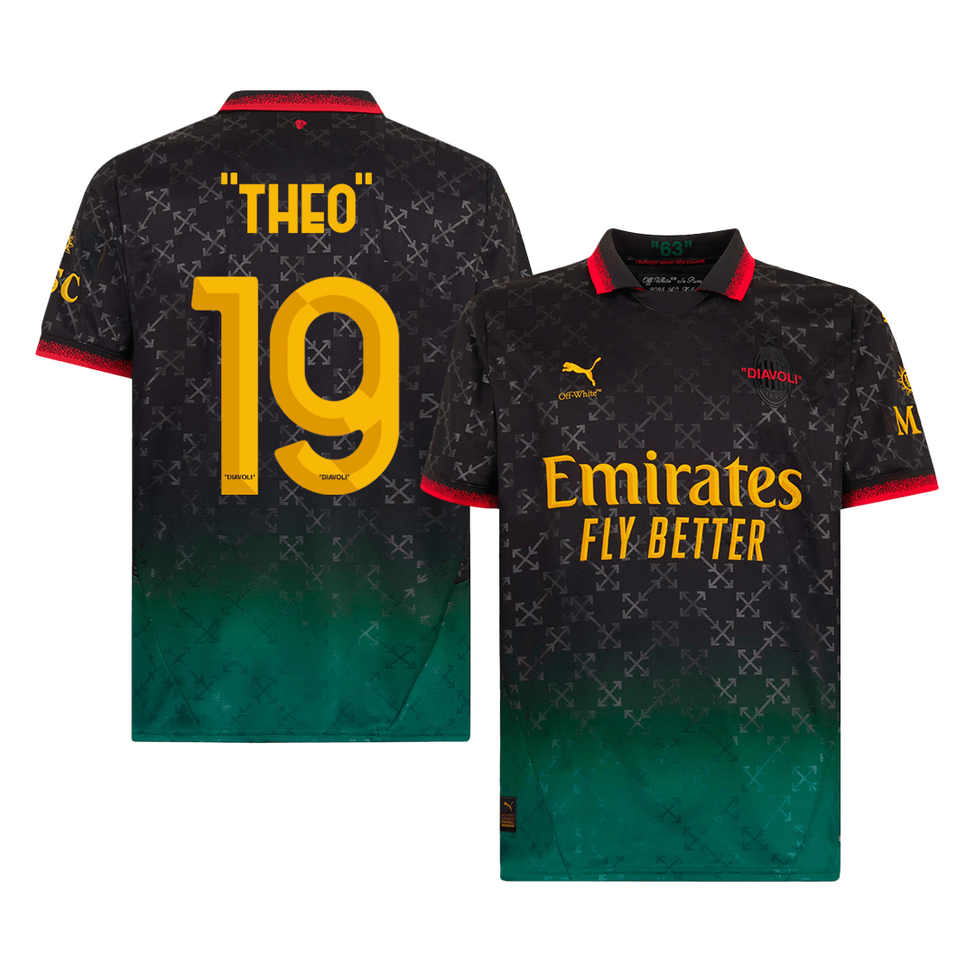 "THEO" #19 AC Milan Vierde Shirt 2024/25 Zwart
