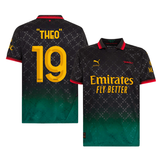 "THEO" #19 AC Milan Vierde Shirt 2024/25 Zwart