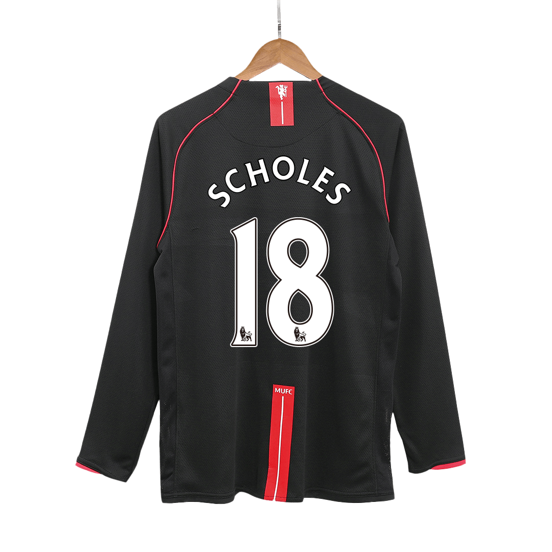 SCHOLES #18 Retro 2007/08 Manchester United Uitshirt (Long)