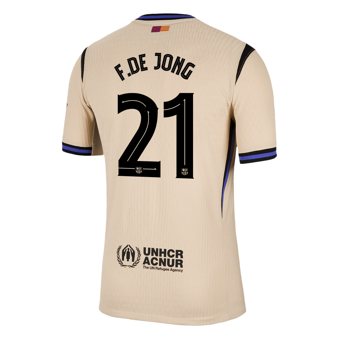 F.DE JONG #21 Barcelona Uitshirt 2025/26 Spelersversie - UCL