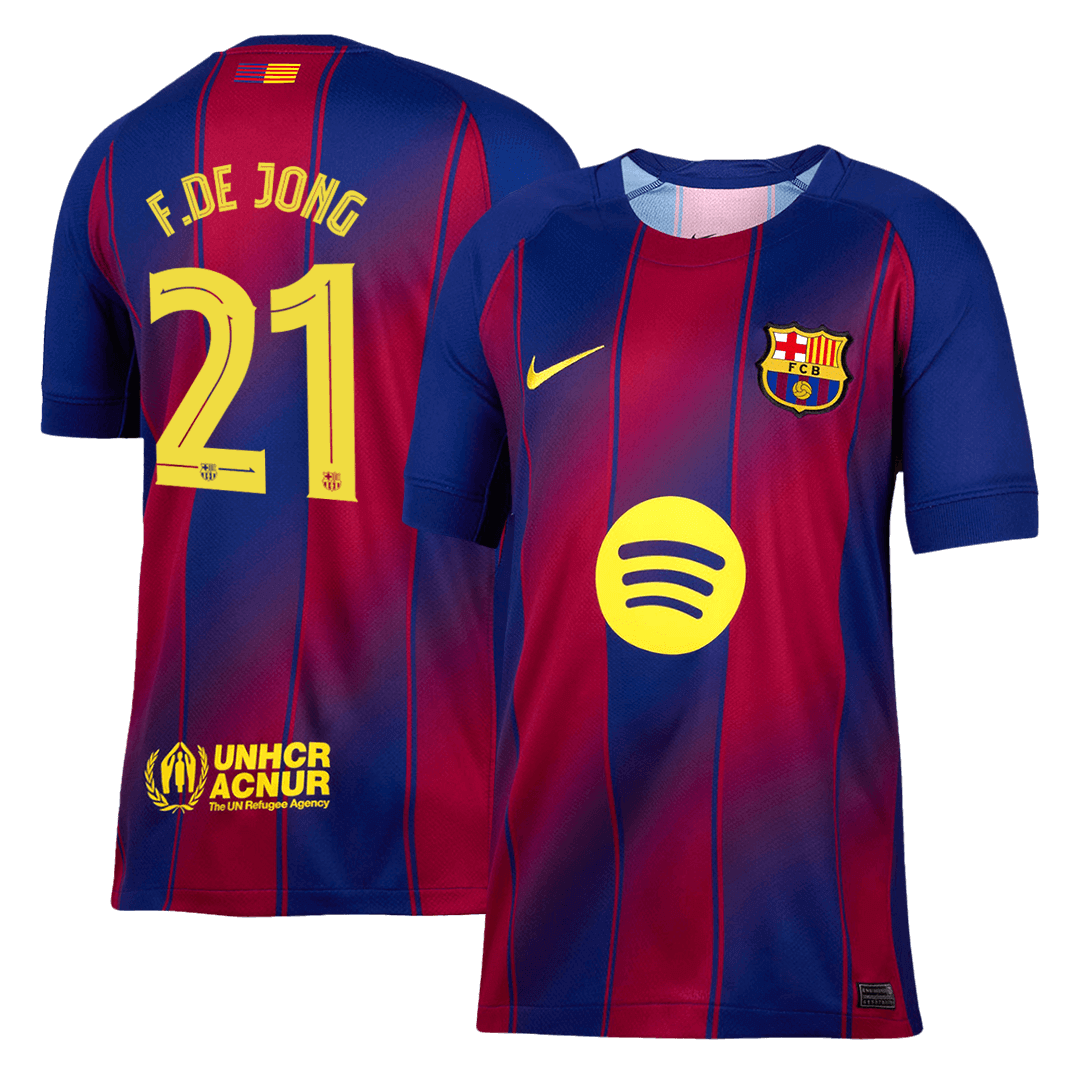 F.DE JONG #21 Barcelona Thuisshirt 2025/26 - UCL