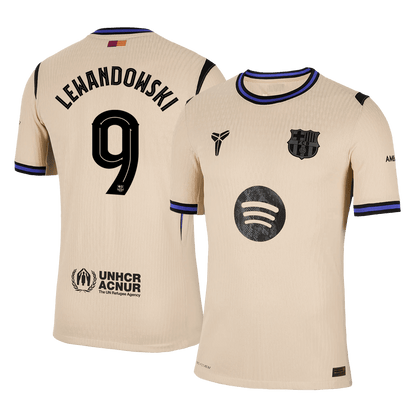 LEWANDOWSKI #9 Barcelona Uitshirt 2025/26 Spelersversie - UCL