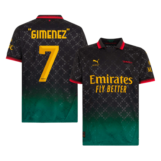 "GIMENEZ" #7 AC Milan Vierde Shirt 2024/25 Zwart