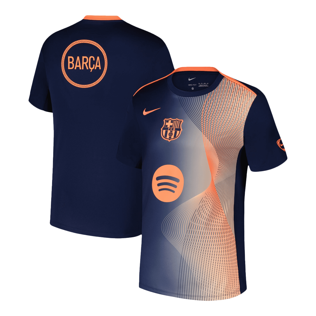 Barcelona Voorwedstrijdshirt 2025/26 Oranje Zwart