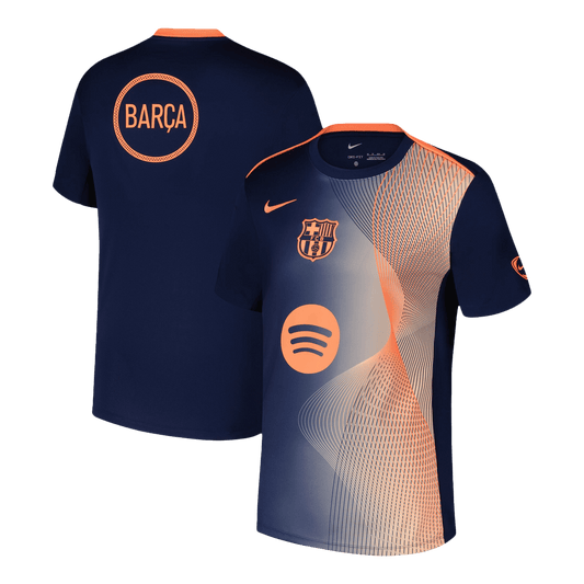 Barcelona Voorwedstrijdshirt 2025/26 Oranje Zwart