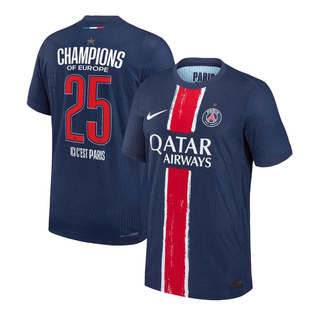 CHAMPIONS #25 PSG Thuisshirt 2024/25 Spelersversie - CHAMPIONS OF EUROPE