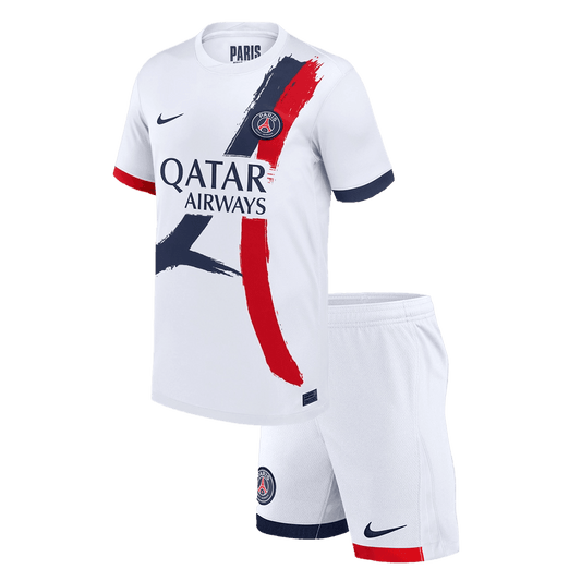 Kid's PSG uit-tenue (shirt + broek) 2024/25