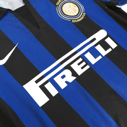 Retro voetbalshirt Inter Milan 100 jaar Thuisshirt 2007/08