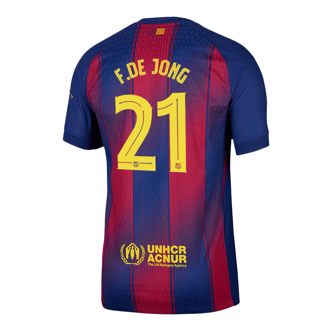 F.DE JONG #21 Barcelona Thuisshirt 2025/26 Spelersversie - UCL
