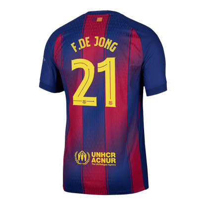F.DE JONG #21 Barcelona Thuisshirt 2025/26 Spelersversie - UCL