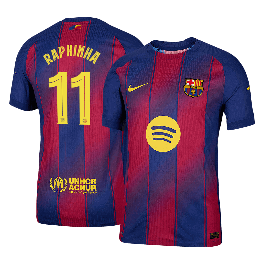 RAPHINHA #11 Barcelona Thuisshirt 2025/26 Spelersversie - UCL