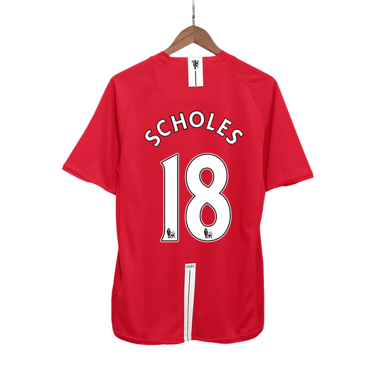 SCHOLES #18 Retro 2007/08 Manchester United Thuisshirt