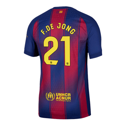 F.DE JONG #21 Barcelona Thuisshirt 2025/26 Spelersversie