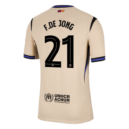 F.DE JONG #21 Barcelona Uitshirt 2025/26 Spelersversie - UCL